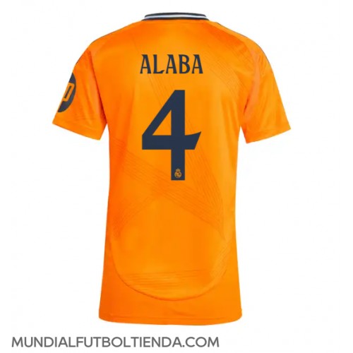 Camiseta Real Madrid David Alaba #4 Segunda Equipación Replica 2024-25 para mujer mangas cortas